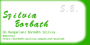 szilvia borbath business card