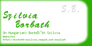 szilvia borbath business card